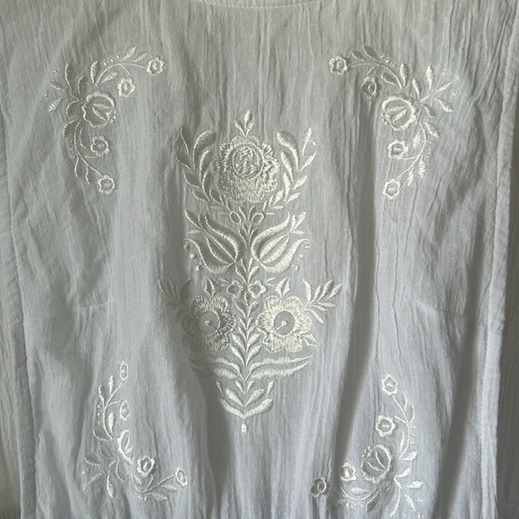 Minkpink maxi white embroidered dress coverup boho beach bridal vacation size s - Picture 4 of 10